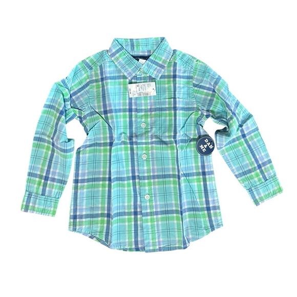 The Childrens Place Toddler Boys Shirt and Belted Chino Shorts Set Aqua 3T NEW - Picture 3 of 13